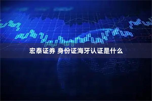 宏泰证券 身份证海牙认证是什么